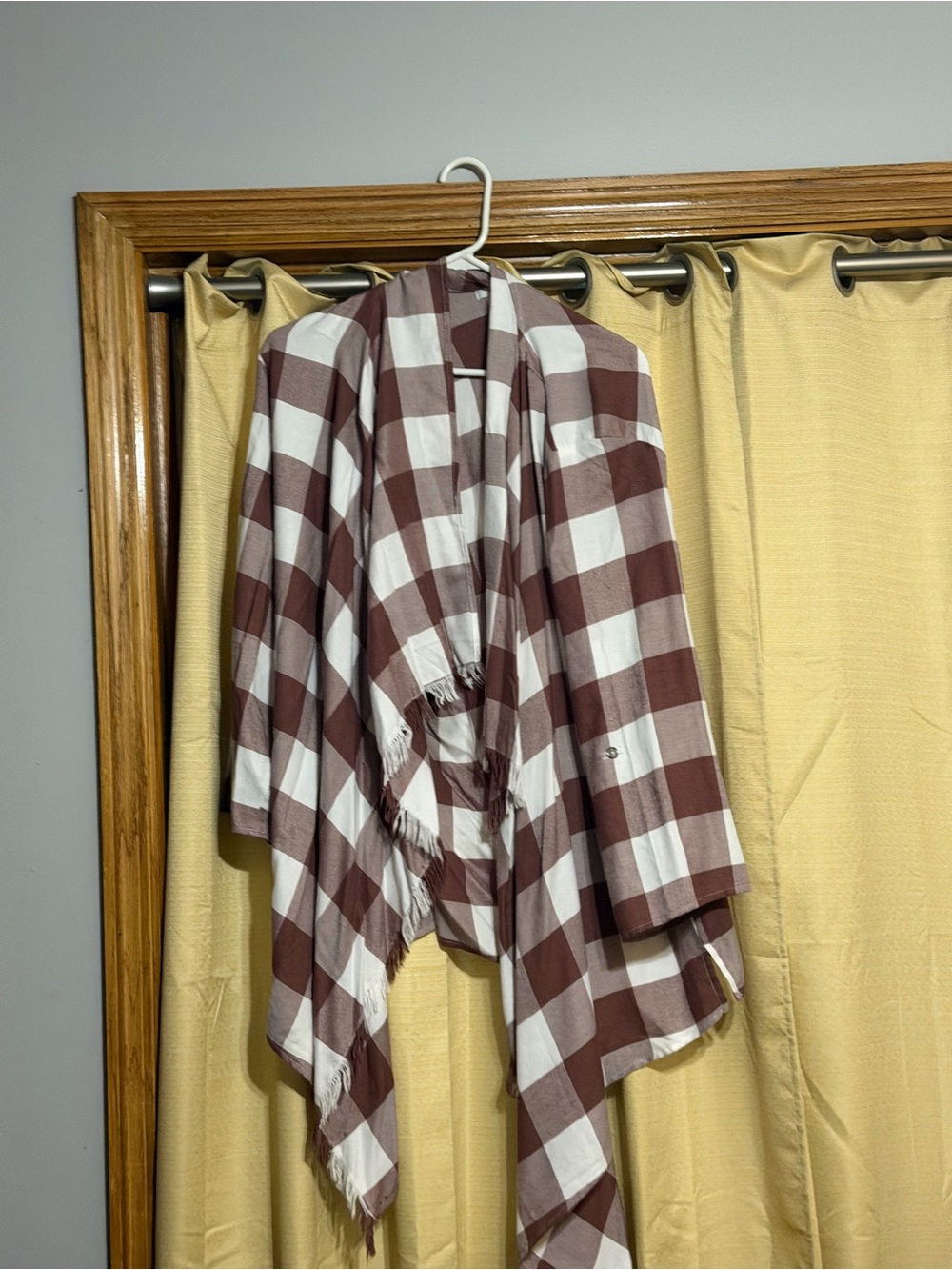 Women's Brown & White Plaid open Jacket